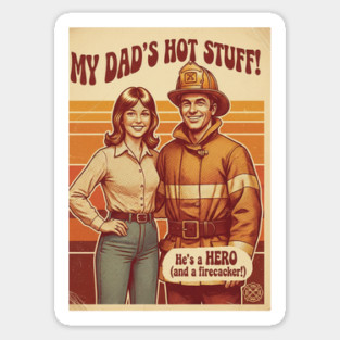 Proud Daughter of a Firefighter | Retro 70s Funny Family Design Sticker