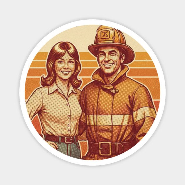 Proud Daughter of a Firefighter | Retro 70s Funny Family Design Magnet by  Shift Happens: Gear for the Ones Who Keep It Moving