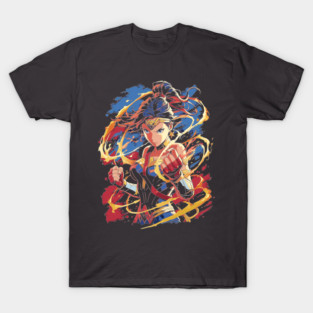 Vibrant Anime Wonder Woman Warrior Art T-Shirt
