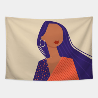 Abstract Woman Portrait Tapestry