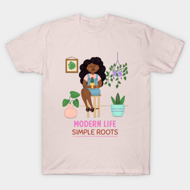 Modern Life Simple Roots Suburban Homesteading T-Shirt by Lamount Tees