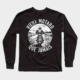 Old Biker Route 66 Motorcycle Adventure Ride Long Sleeve T-Shirt