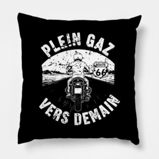Plein Gaz Vers Demain Motorcycle Route 66 Journey Pillow