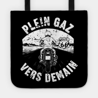 Plein Gaz Vers Demain Motorcycle Route 66 Journey Tote