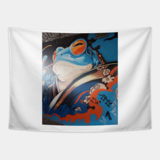 POP ART JAPANESE FROG GRAFFITI DESIGN Tapestry