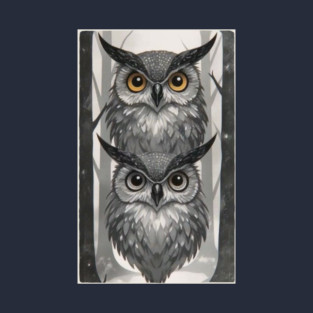 Winter Owls Nature Design T-Shirt