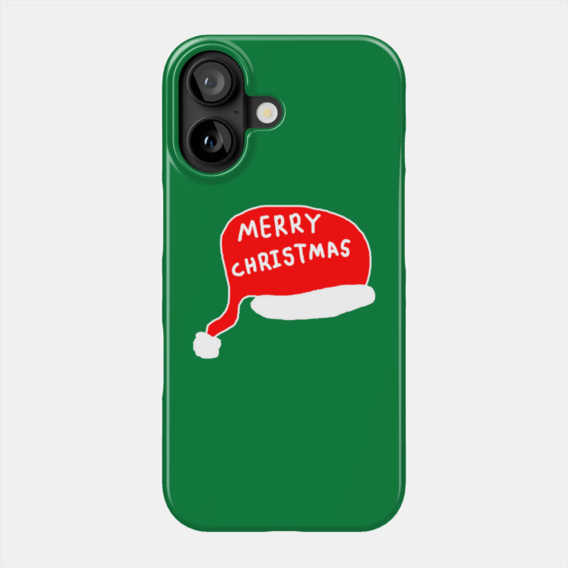 Merry Christmas - Santa Hat Phone Case by Creatifly Graphic Tees