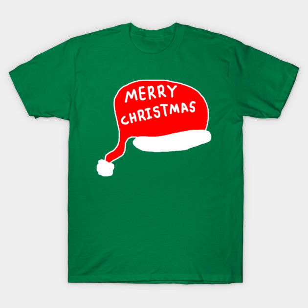 Merry Christmas - Santa Hat T-Shirt by Creatifly Graphic Tees
