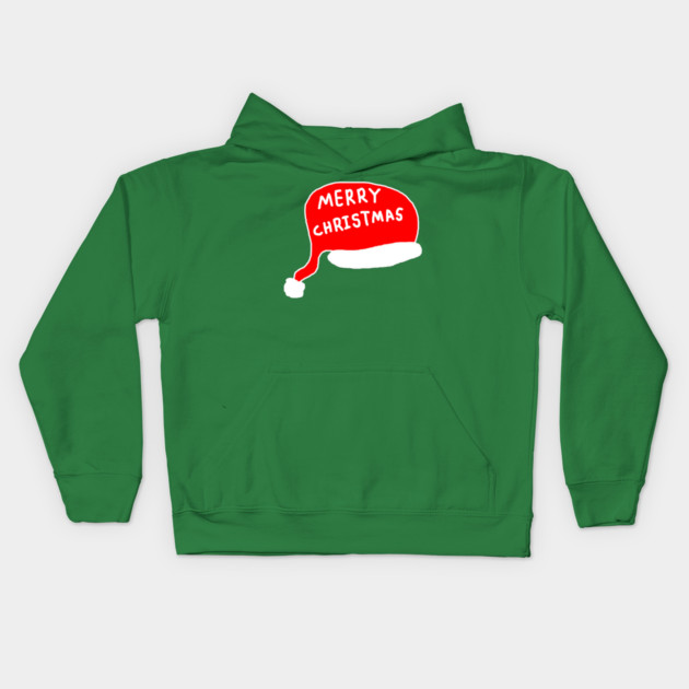 Merry Christmas - Santa Hat Kids Hoodie by Creatifly Graphic Tees