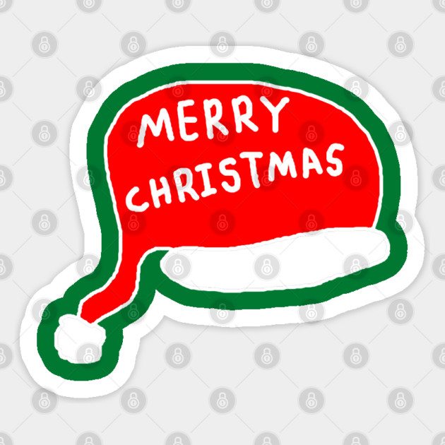 Merry Christmas - Santa Hat Sticker by Creatifly Graphic Tees