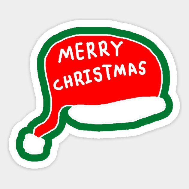 Merry Christmas - Santa Hat Magnet by Creatifly Graphic Tees