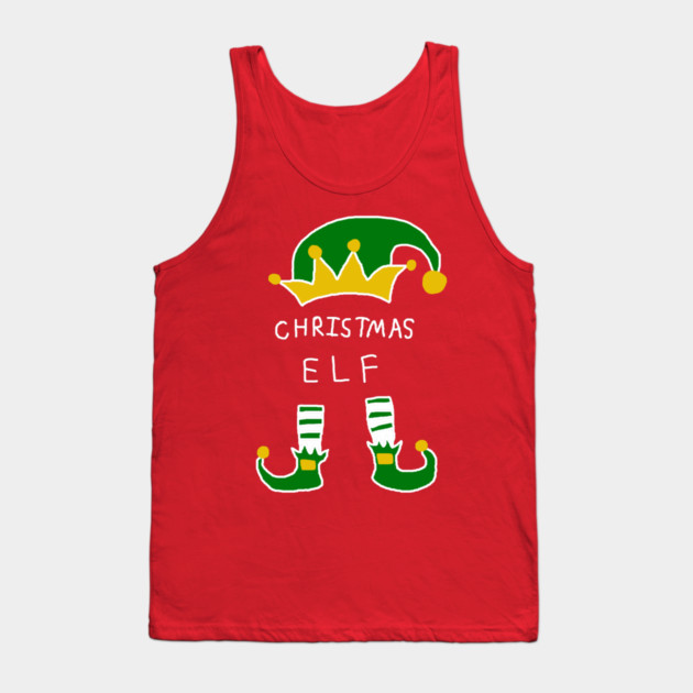 Christmas Elf Tank Top by Creatifly Graphic Tees