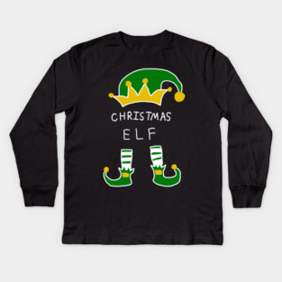Christmas Elf Kids Long Sleeve T-Shirt