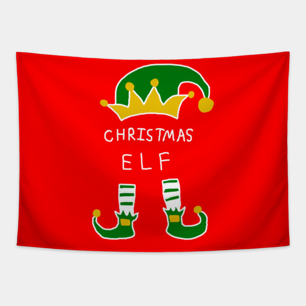 Christmas Elf Tapestry by Creatifly Graphic Tees