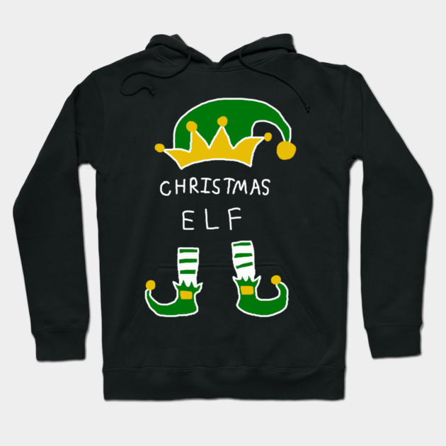 Christmas Elf Hoodie by Creatifly Graphic Tees