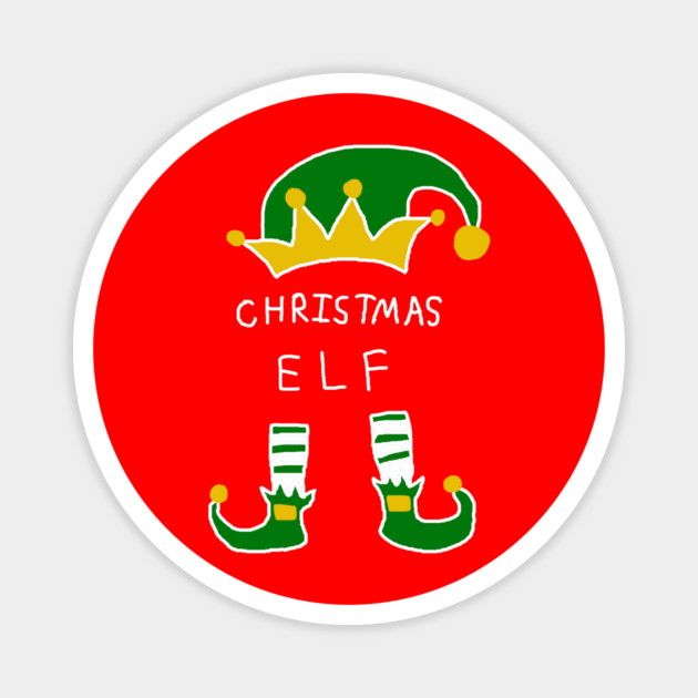 Christmas Elf Magnet by Creatifly Graphic Tees