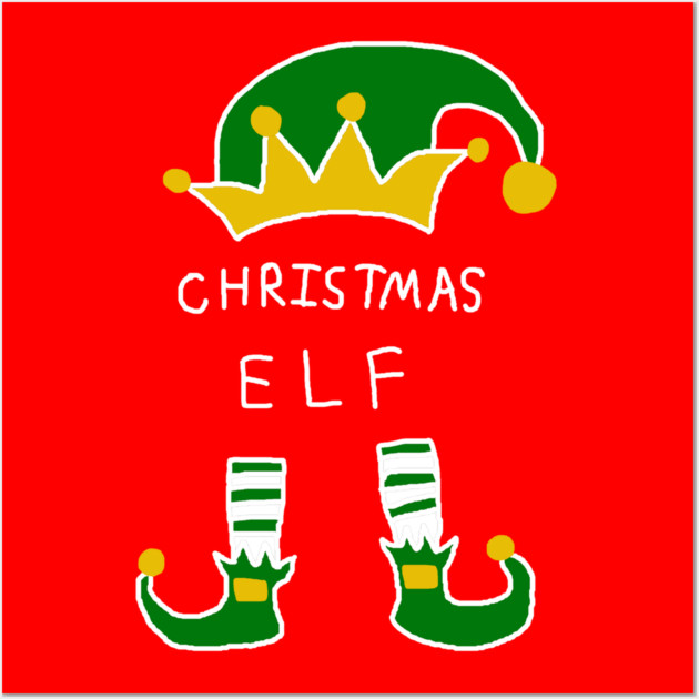 Christmas Elf Wall Art by Creatifly Graphic Tees