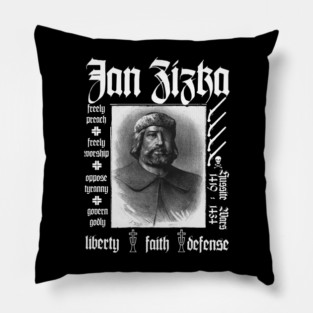 Jan Zizka one eyed warrior of Bohemian Pro-Protestant Faith black Pillow