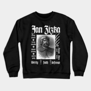 Jan Zizka one eyed warrior of Bohemian Pro-Protestant Faith black Crewneck Sweatshirt