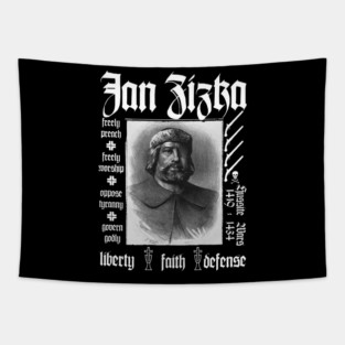 Jan Zizka one eyed warrior of Bohemian Pro-Protestant Faith black Tapestry