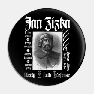 Jan Zizka one eyed warrior of Bohemian Pro-Protestant Faith black Pin