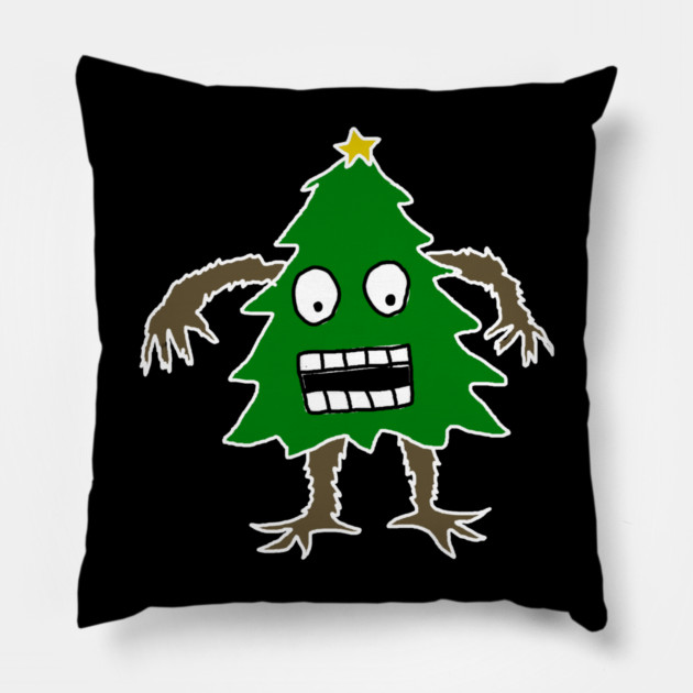 Christmas Tree Man Pillow by Creatifly Graphic Tees