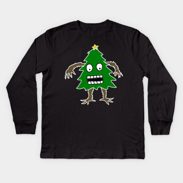 Christmas Tree Man Kids Long Sleeve T-Shirt by Creatifly Graphic Tees