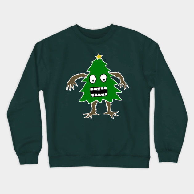 Christmas Tree Man Crewneck Sweatshirt by Creatifly Graphic Tees