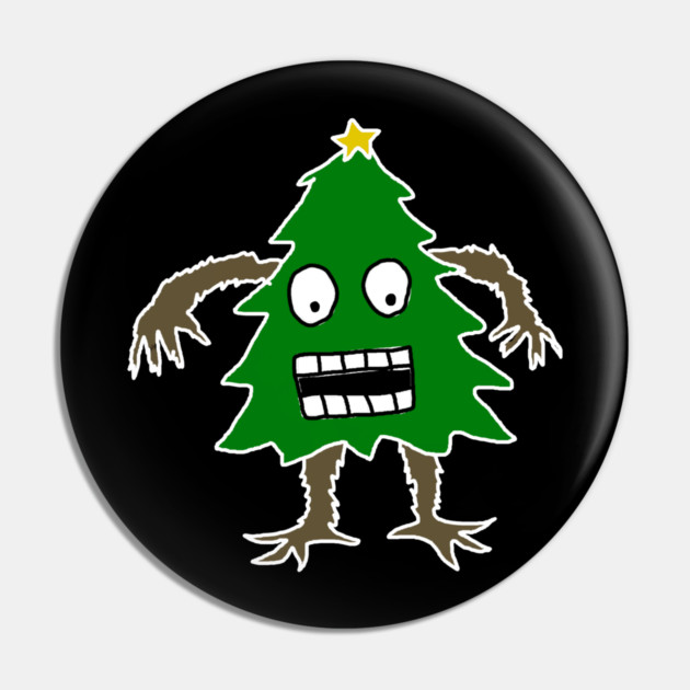Christmas Tree Man Pin by Creatifly Graphic Tees