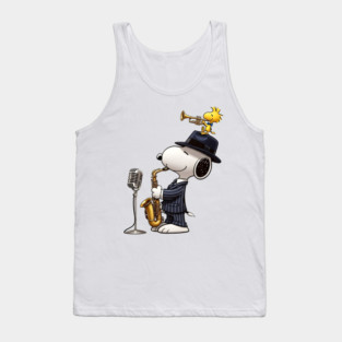Jazz Snoopy and Woodstock Tank Top