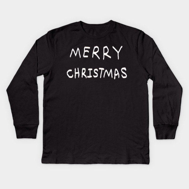 Merry Christmas Kids Long Sleeve T-Shirt by Creatifly Graphic Tees