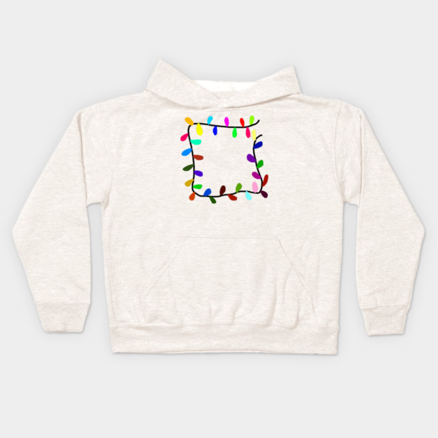 Christmas Lights Kids Hoodie by Creatifly Graphic Tees