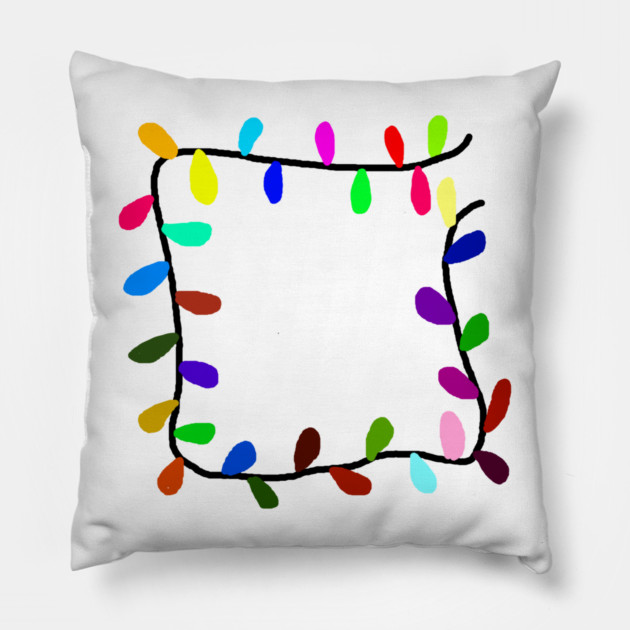 Christmas Lights Pillow by Creatifly Graphic Tees
