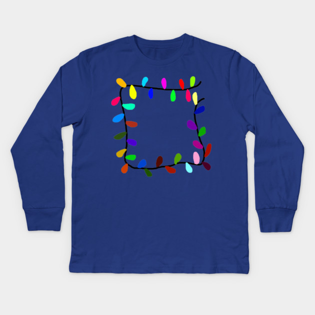 Christmas Lights Kids Long Sleeve T-Shirt by Creatifly Graphic Tees