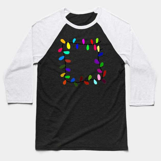 Christmas Lights Baseball T-Shirt by Creatifly Graphic Tees