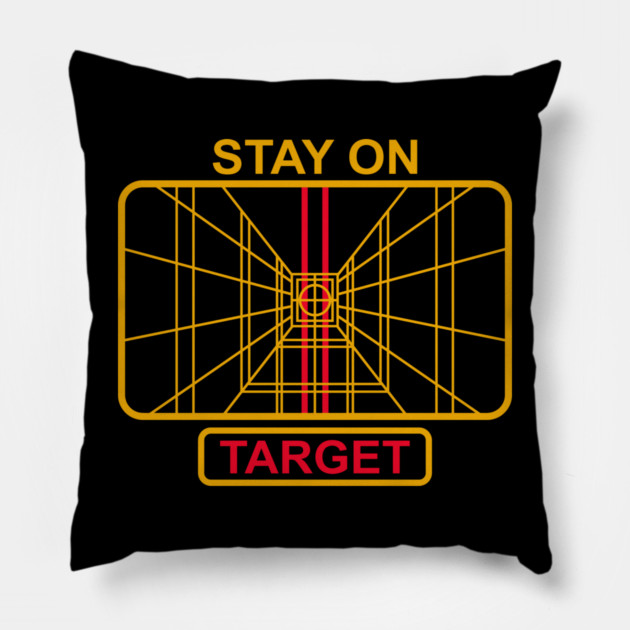 Stay On Target Cinematic Nerd 80s Nostalgia Pillow by Anticorporati