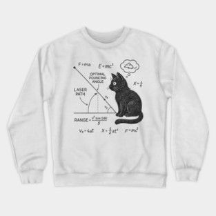 Physics Cat Chasing Laser Diagram Crewneck Sweatshirt