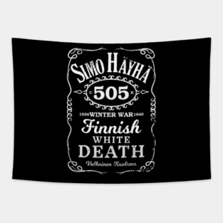 Simo Hayha Finnish Finland Suomi Sisu Whiskey Label Tapestry