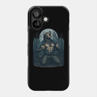 Werewolf Transformation Under Full Moon Vintage Horror Phone Case