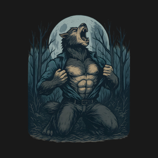 Werewolf Transformation Under Full Moon Vintage Horror by ArtistTee ⭐⭐⭐⭐⭐