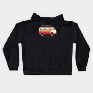 Retro Surf Van Vintage Beach Bus Graphic Kids Hoodie