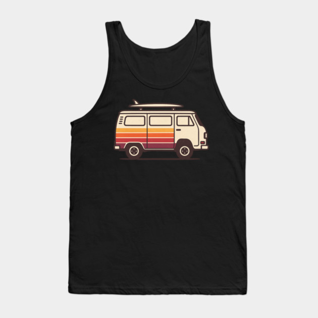 Retro Surf Van Vintage Beach Bus Graphic Tank Top by ArtistTee ⭐⭐⭐⭐⭐