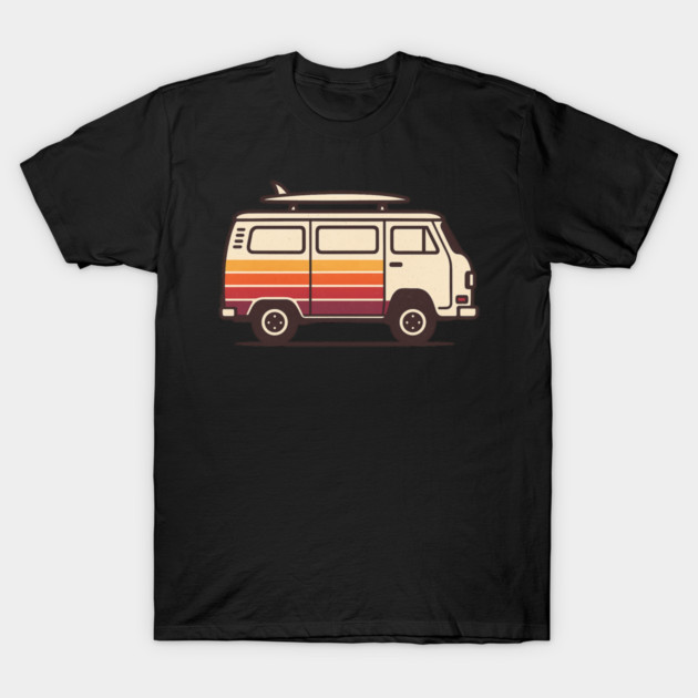 Retro Surf Van Vintage Beach Bus Graphic T-Shirt by ArtistTee ⭐⭐⭐⭐⭐