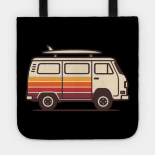 Retro Surf Van Vintage Beach Bus Graphic Tote
