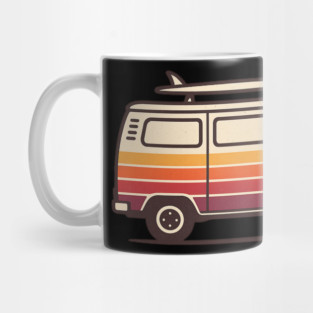 Retro Surf Van Vintage Beach Bus Graphic Mug