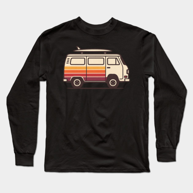 Retro Surf Van Vintage Beach Bus Graphic Long Sleeve T-Shirt by ArtistTee ⭐⭐⭐⭐⭐