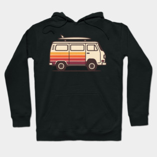 Retro Surf Van Vintage Beach Bus Graphic Hoodie