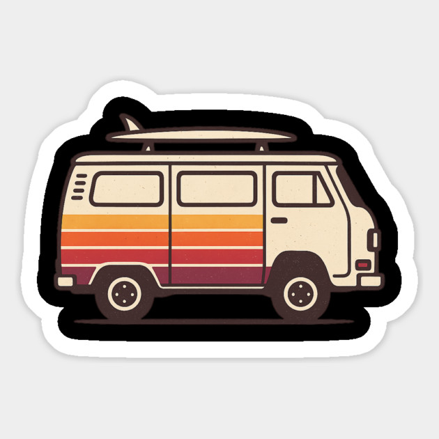 Retro Surf Van Vintage Beach Bus Graphic Magnet by ArtistTee ⭐⭐⭐⭐⭐