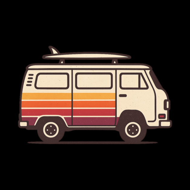 Retro Surf Van Vintage Beach Bus Graphic by ArtistTee ⭐⭐⭐⭐⭐