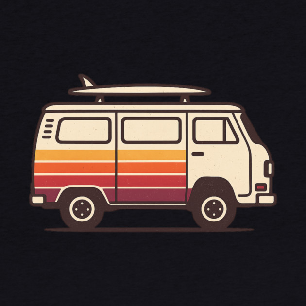 Retro Surf Van Vintage Beach Bus Graphic by ArtistTee ⭐⭐⭐⭐⭐